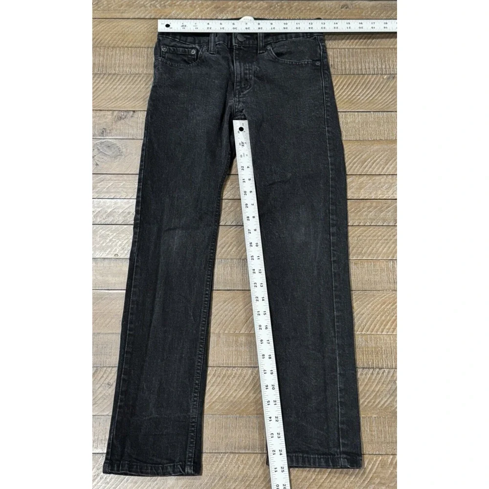 Levis 511 Black Jeans Boys Slim Fit Regular Adjustable Waist - 26x26 - Size 12